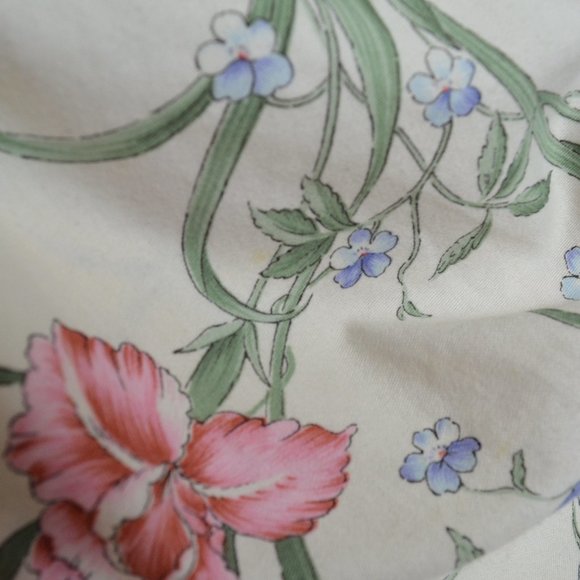 Leslie Fay for Lord & Taylor Vintage Creme Floral Puff Sleeve Dress - Picture 6 of 8